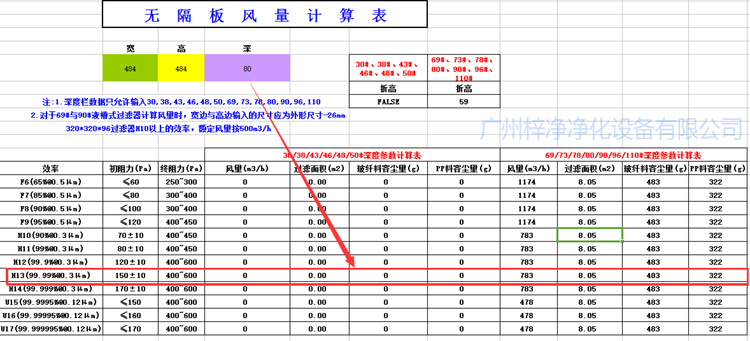 484-484-80无隔板高效青青草网址APP下载黄色风量计算